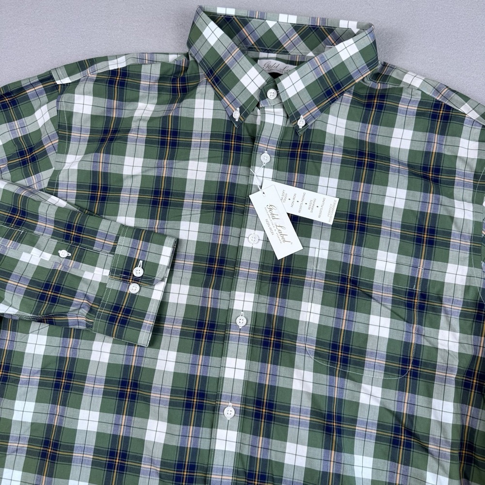 NWT Roundtree & Yorke Gold Label Non-Iron Perfect Performance Button Shirt XXL